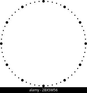 Ziffernblatt. Leeres Stundenwahlrad. Punkte markieren Minuten und Stunden. Einfache flache Vektorgrafik. Stock Vektor