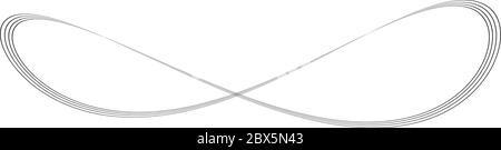 Infinity-Symbol mehrerer dünner schwarzer Linien. Konzept von unendlich, grenzenlos und endlos. Einfaches flaches Vektor-Designelement. Stock Vektor