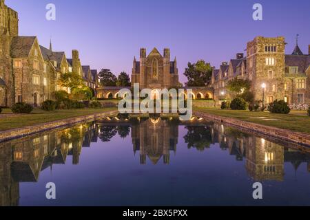 Historischer Campus in der Dämmerung in Floyd County, Georgia, USA. Stockfoto