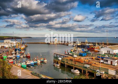 Fischereihafen in Dunmore East, County Waterford, Irland, Fischereihafen am südlichen Ende der Dunmore Bay. Stockfoto