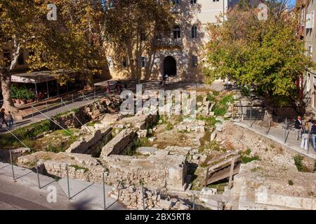 Römische Ruinen in der Stadt Zadar in Kroatien, Dalmatien Region. Stockfoto