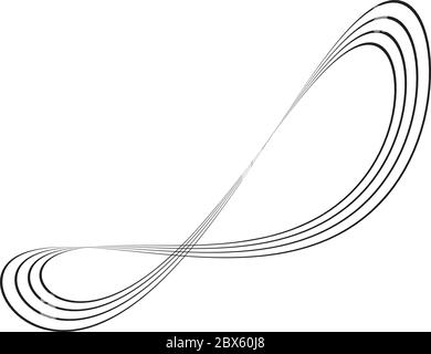 Infinity-Symbol mehrerer dünner schwarzer Linien. Konzept von unendlich, grenzenlos und endlos. Einfaches flaches Vektor-Designelement. Stock Vektor