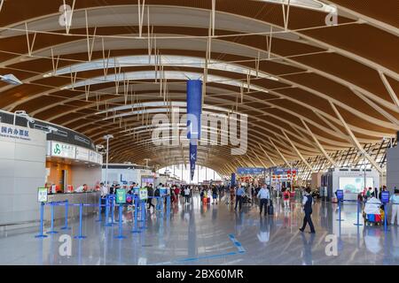 Shanghai, China 27. September 2019: Shanghai Pudong International Airport Terminal 2 PVG in China. Stockfoto
