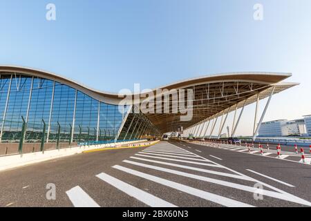 Shanghai, China 27. September 2019: Shanghai Pudong International Airport Terminal 2 PVG in China. Stockfoto