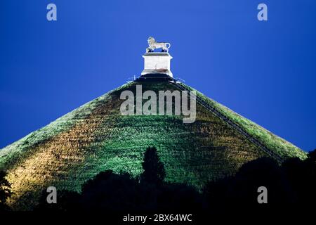 Butte du Lion auf dem Schlachtfeld von Waterloo. Stockfoto