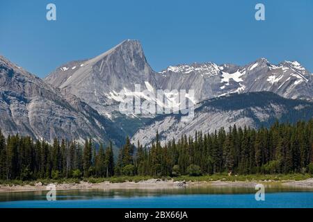 Blick vom Upper Kananaskis Lake Trail Stockfoto