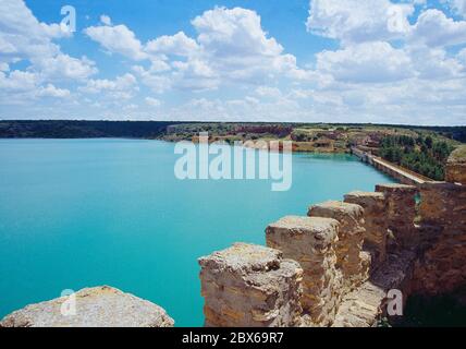Peñarroya-Reservoir. Ruidera, Provinz Ciudad Real, Castilla La Mancha, Spanien. Stockfoto