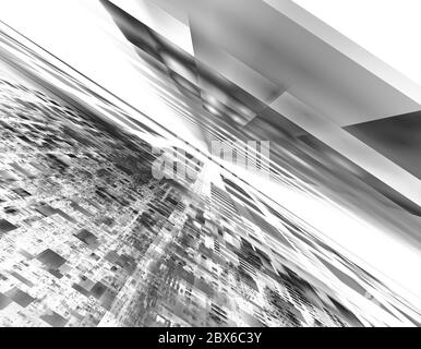 Abstrakte fraktale Illustration für kreatives Design sieht aus wie moderne City Techno Struktur Stockfoto