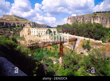 San Pablo Brücke und Hoz del Huecar. Cuenca, Spanien. Stockfoto