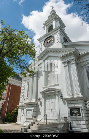 Unitarian Universalist Society Church on the Grafton Town Common Stockfoto