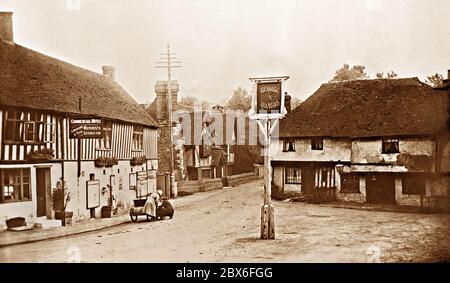 Ightham Village, Kent, Vintage Foto, 20er Jahre Stockfoto