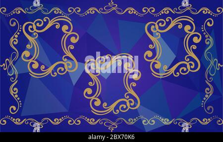 Digitale Textil Illustration Design von Gold Kunst mit Rand Stock Vektor
