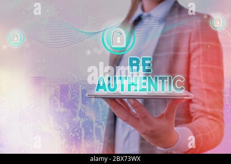 Konzeptionelle Handschrift zeigt authentisch sein. Konzept bedeutet, Wahrheit und ehrlich zu sich selbst zu sein, ohne die anderen zu imitieren Stockfoto