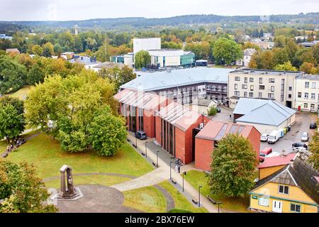 Panorama der kleinen Stadt Anyksciai in Litauen Stockfoto