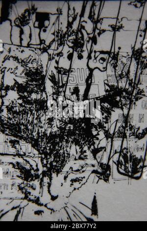 Feine 70er Jahre extreme Schwarz-Weiß-Fotografie ein glückliches