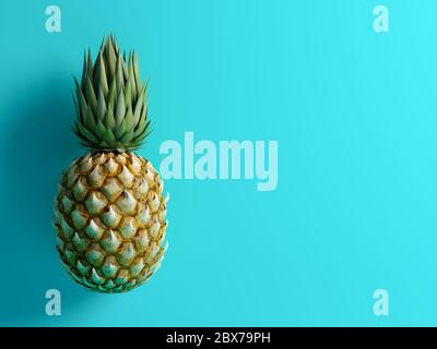 Ananas auf blauem Hintergrund 3D-Rendering Stockfoto