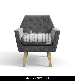 Sessel isoliert auf weißem Hintergrund 3D-Rendering Stockfoto