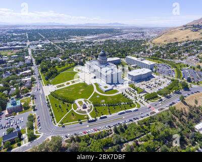 Luftaufnahme des Utah State Capitol in Salt Lake City, Utah, USA. Stockfoto