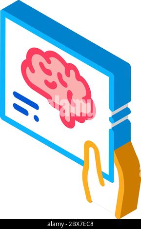 Hand Brain Photo isometrische Symbol Vektor-Illustration Stock Vektor