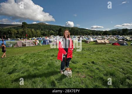 Fiona Stewart ist Geschäftsführerin und Inhaberin des Green man Festivals, einem jährlichen unabhängigen Musikfestival in Crickhowell, Wales. Sie sitzt auch als c Stockfoto