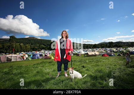 Fiona Stewart ist Geschäftsführerin und Inhaberin des Green man Festivals, einem jährlichen unabhängigen Musikfestival in Crickhowell, Wales. Sie sitzt auch als c Stockfoto