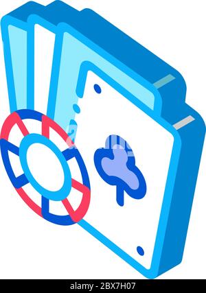 Spielende Karten isometrische Symbol Vektor-Illustration Stock Vektor