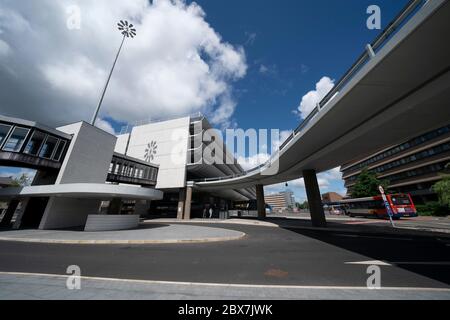 Preston, Großbritannien. Juni 2020. Bild zeigt Preston Busbahnhof von Ove Arup und Partners im Brutalistischen Architekturstil zwischen 1968 und 19 gebaut Stockfoto
