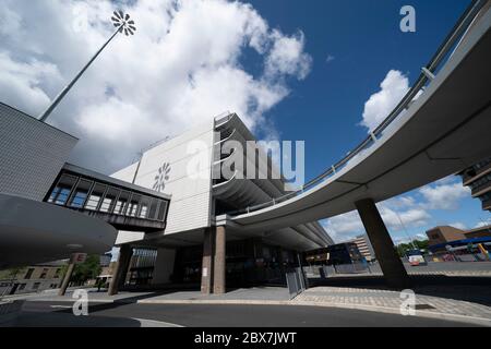 Preston, Großbritannien. Juni 2020. Bild zeigt Preston Busbahnhof von Ove Arup und Partners im Brutalistischen Architekturstil zwischen 1968 und 19 gebaut Stockfoto