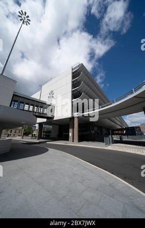 Preston, Großbritannien. Juni 2020. Bild zeigt Preston Busbahnhof von Ove Arup und Partners im Brutalistischen Architekturstil zwischen 1968 und 19 gebaut Stockfoto