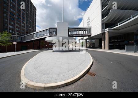 Preston, Großbritannien. Juni 2020. Bild zeigt Preston Busbahnhof von Ove Arup und Partners im Brutalistischen Architekturstil zwischen 1968 und 19 gebaut Stockfoto