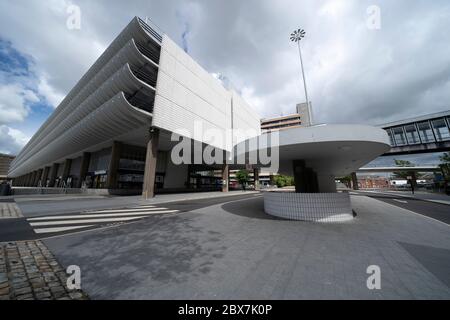 Preston, Großbritannien. Juni 2020. Bild zeigt Preston Busbahnhof von Ove Arup und Partners im Brutalistischen Architekturstil zwischen 1968 und 19 gebaut Stockfoto