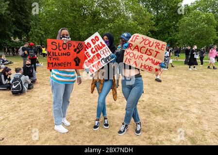 Black Lifes Matter Demo hyde Park Stockfoto