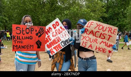 Black Lifes Matter Demo hyde Park Stockfoto