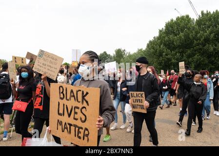 Black Lifes Matter Demo hyde Park Stockfoto