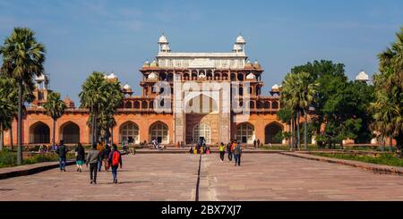 Panorama von Akbars Grab in Sikandra, Indien Stockfoto