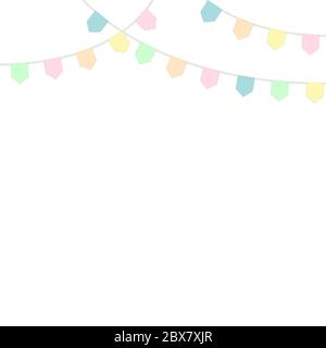 Dreieckige Partyflaggen. Festival bunte Girlande Dekoration Vorlage. Jubiläum Feier einfache Fahnen. vektor-Illustration. Stock Vektor