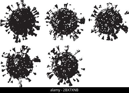 Corona Virus COVID - 19 unter dem Mikroskop 3d-Illustration, Farbvektor. Stock Vektor