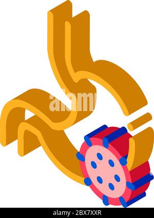 Magen-Infektion isometrische Symbol Vektor-Illustration Stock Vektor