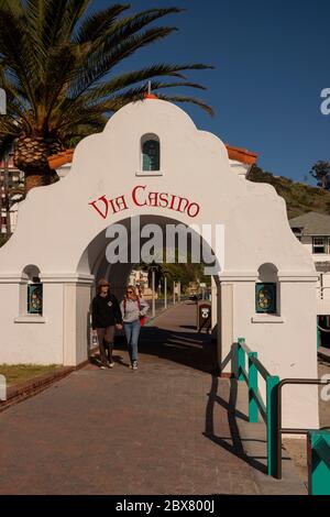 Casino Eingang auf Catalina Island CA Stockfoto