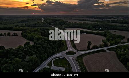 5. Juni 2020, St Thomas Gateway Roundabout Aerial- St Thomas Ontario Canada, Luke Durda/Alamy Stockfoto