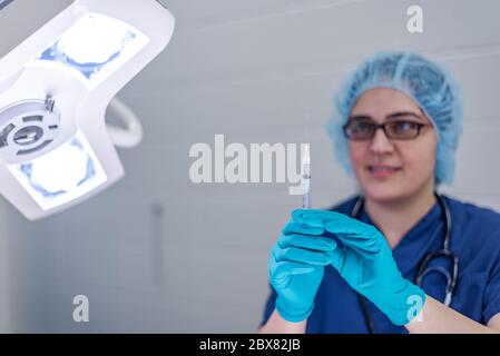 Injektion Injektion Impfstoff Impfung Medizin Grippe mann Arzt insulin Gesundheit Droge influenza Konzept-stock Bild Stockfoto