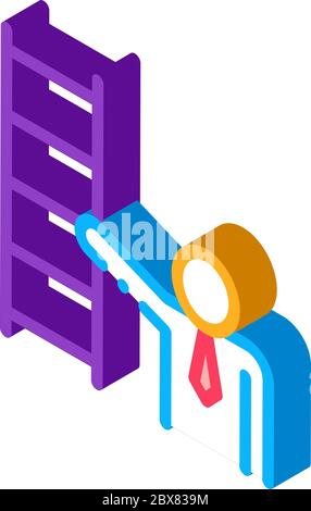 Menschliche Treppe isometrische Symbol Vektor-Illustration Stock Vektor