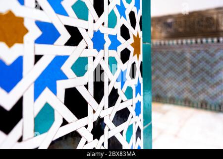 Wunderbare Azulejos des Alcazar. Sevilla, Andalusien. Spanien Stockfoto