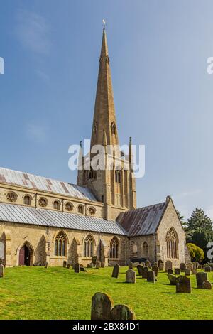 Snettisham, Norfolk, England, 23. April 2019: Die Pfarrkirche St. Mary, aus dem vierzehnten Jahrhundert Stockfoto