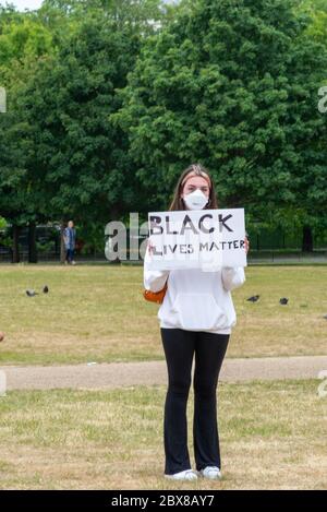 Black Lifes Matter hyde Park Demo Stockfoto