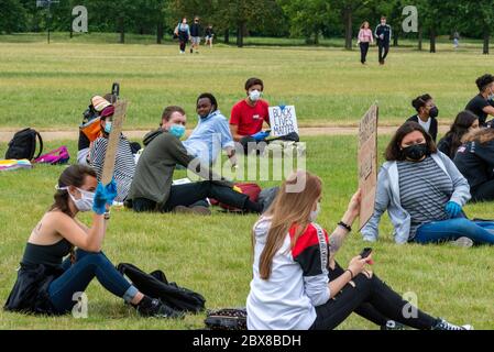 Black Lifes Matter hyde Park Demo Stockfoto
