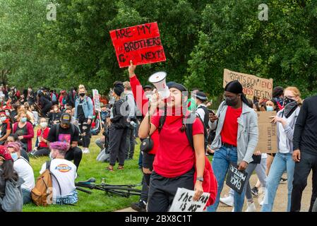 Black Lifes Matter hyde Park Demo Stockfoto