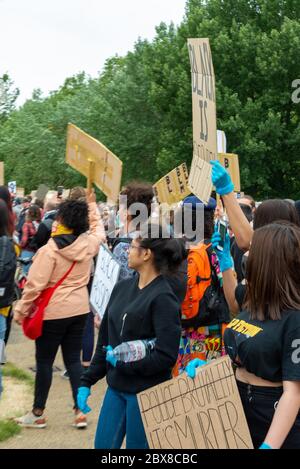 Black Lifes Matter hyde Park Demo Stockfoto