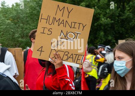 Black Lifes Matter hyde Park Demo Stockfoto