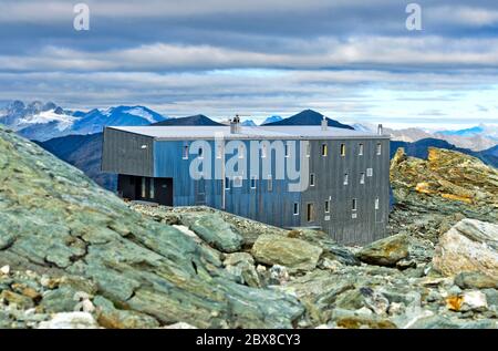 Berghütte Cabane de Tracuit, Zinal, Val d’Anniviers, Wallis, Schweiz Stockfoto